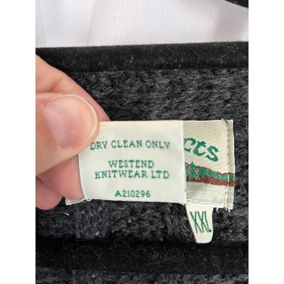 Aran Crafts 100% Merino Wool Sweater Vest Womens XXL Gray Cable Knit Fisherman - Picture 5 of 6